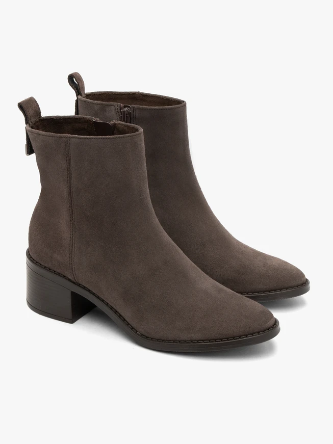 Women’s brown suede ankle boots warm