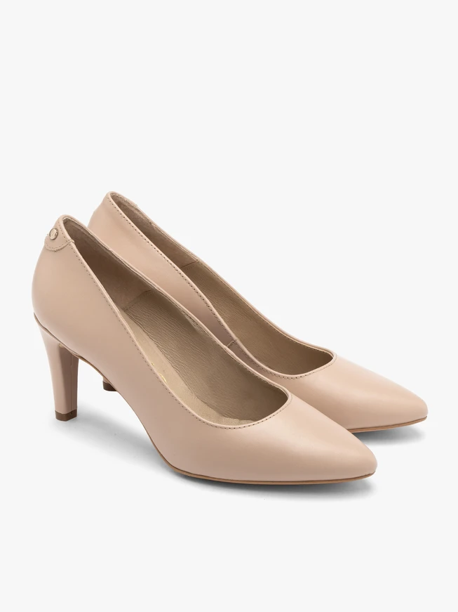 Beigefarbene Stiletto-Pumps