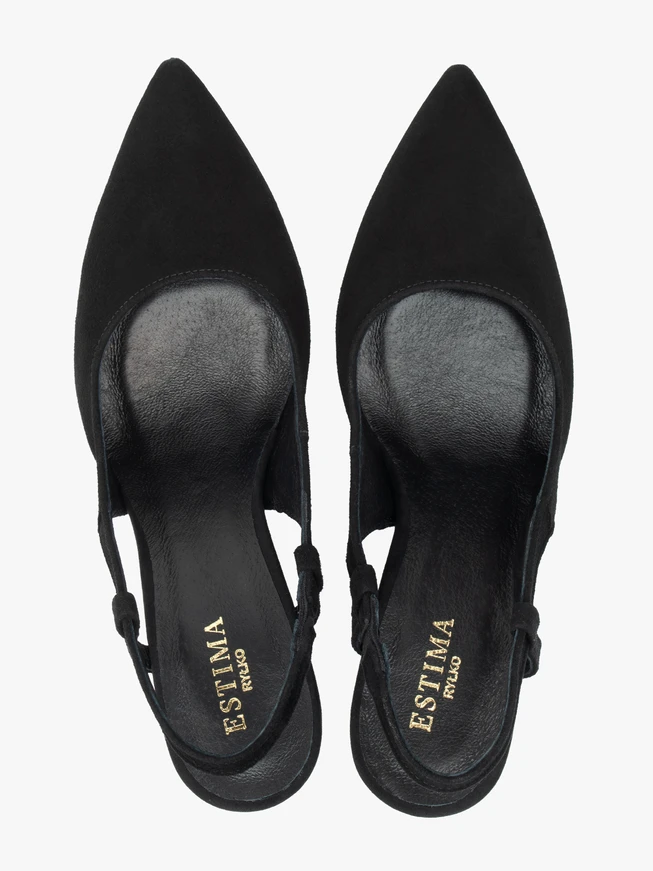 Schwarze Stiletto-Pumps ohne Absatz