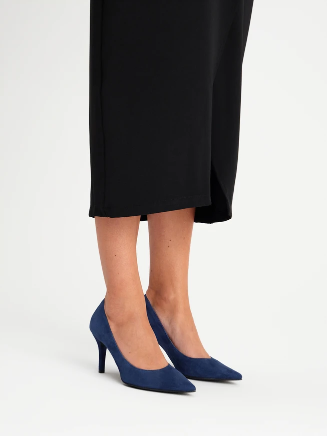 Marineblaue Stiletto-Pumps