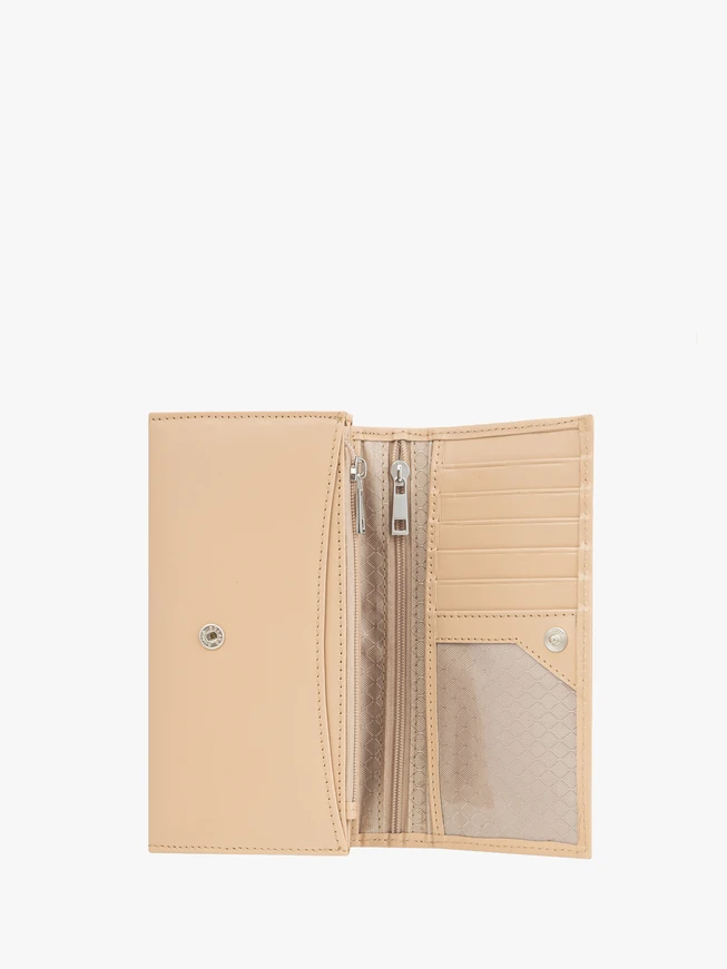 Beige Leder Brieftasche
