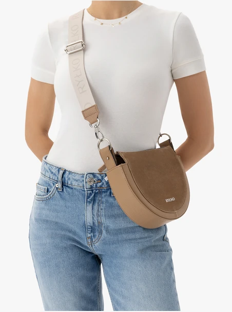 Light brown small leather handbag