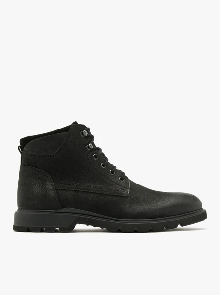 Schwarze Herren-Kombistiefel aus Leder