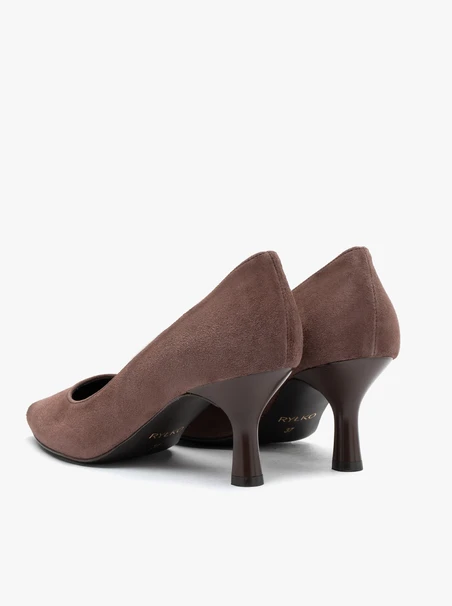 Braune Stiletto-Pumps aus Leder