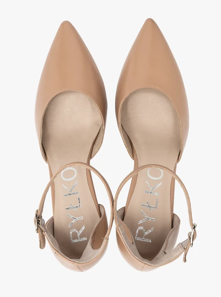 Zweiteilige beige Damen-Stiletto-Pumps
