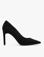 Schwarze Velours-Pumps mit hohem Stiletto