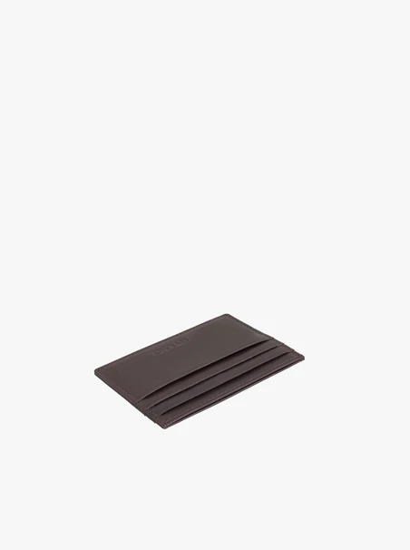 Brązowe etui na karty ze skóry licowej