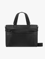 Schwarzer Leder Aktentasche Laptop Rucksack