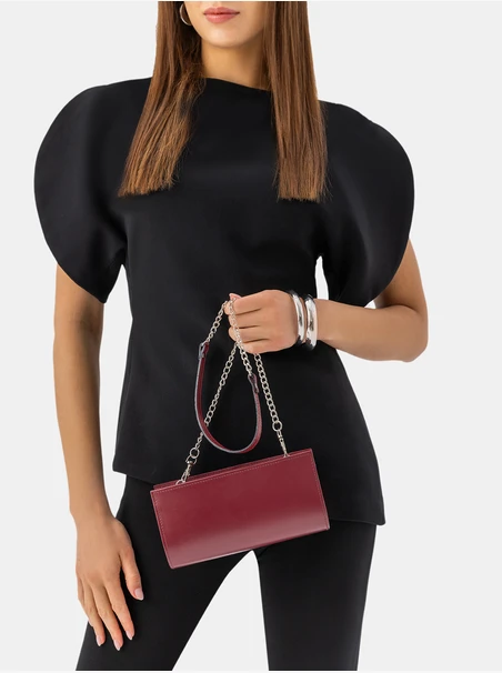 Women’s burgundy clutch