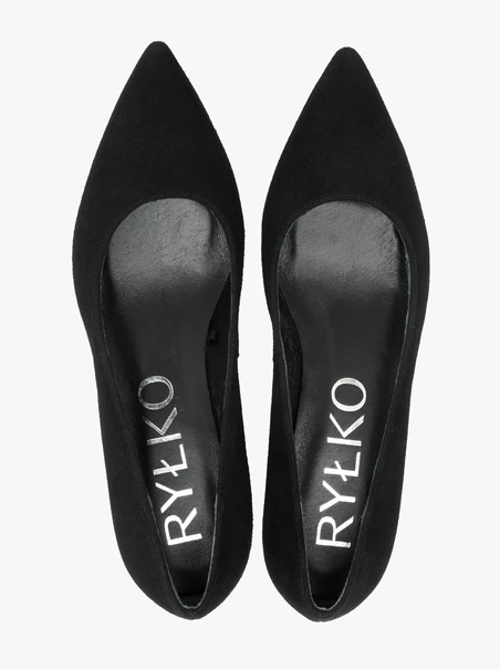 Black women’s pumps Ryłko – kitten heel