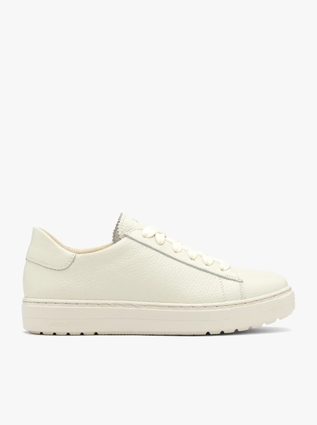 Cream Women’s Lace-Up Leather Shoes