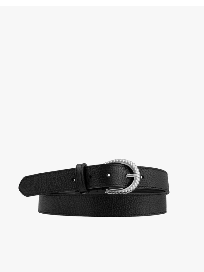 Women’s black leather belt