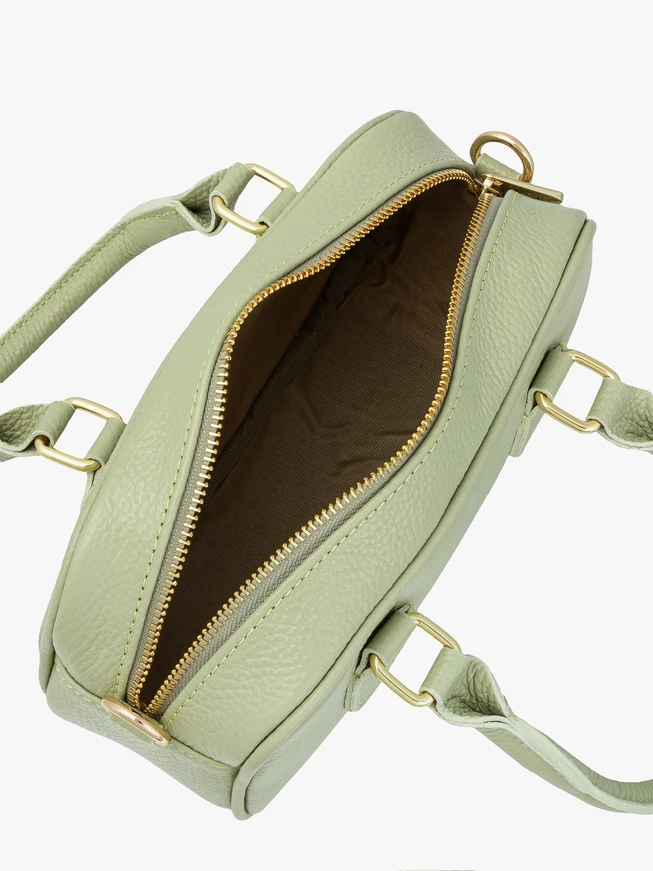 Baguette-Handtasche aus hellgrünem Leder