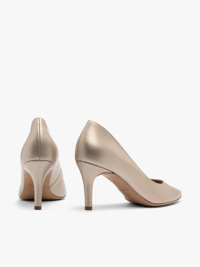 Platinum stiletto pumps
