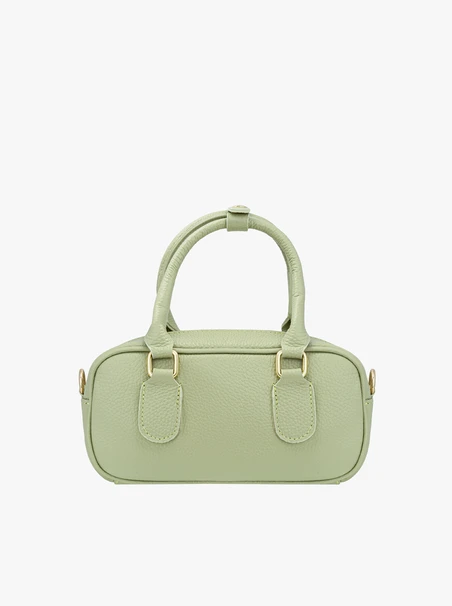 Baguette-Handtasche aus hellgrünem Leder