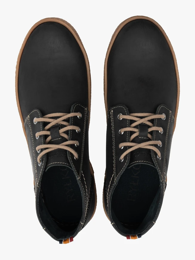 Black nubuck leather boots