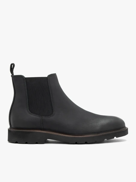 Schwarze Nubukleder-Pantoffeln