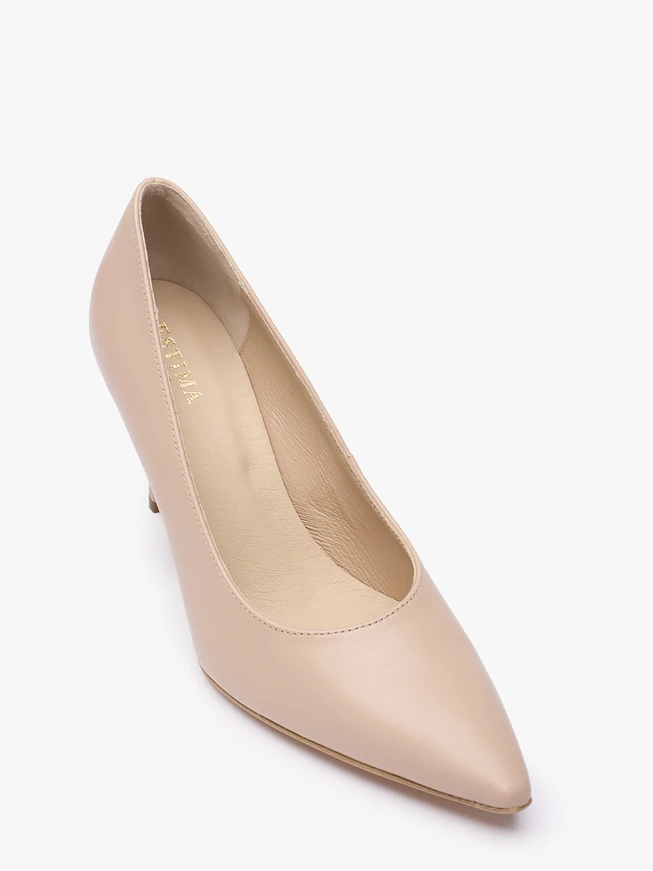 Beigefarbene Stiletto-Pumps