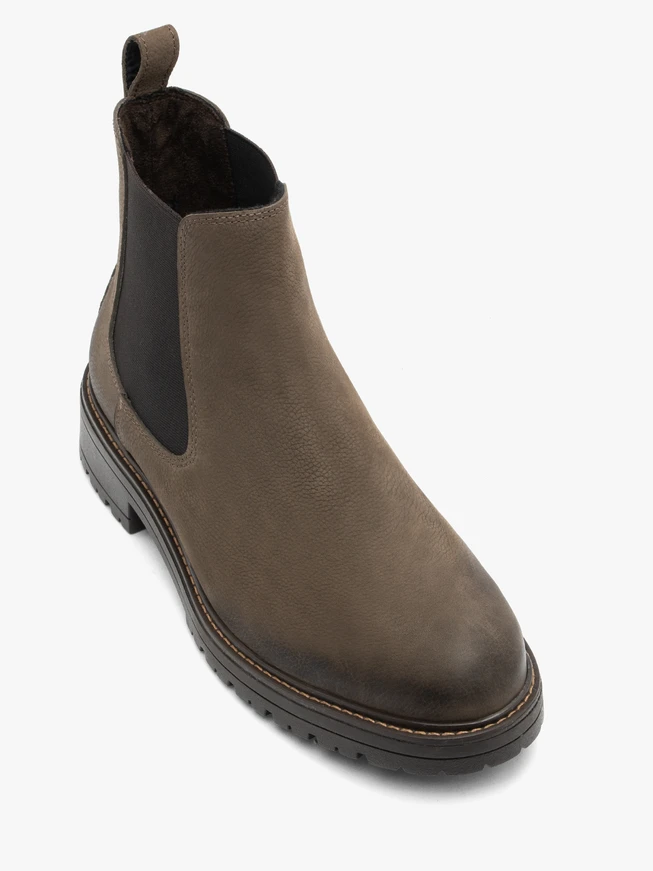 Braune Nubukleder-Pantoffeln