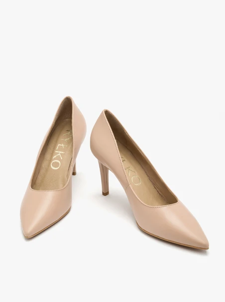Beigefarbene Stiletto-Pumps