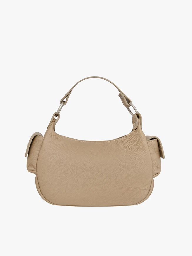 Beige Vollnarbenleder Handtasche