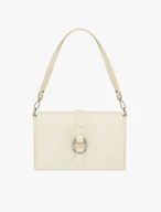 Cremefarbene Lederhandtasche