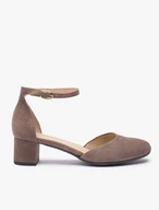 Pumps aus braunem Veloursleder