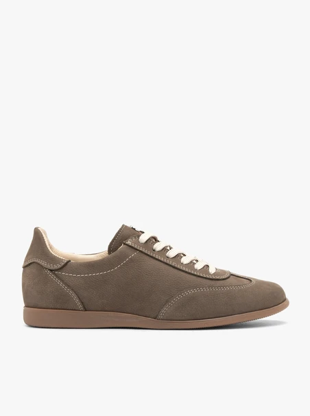 Women’s grey nubuck leather sport shoes