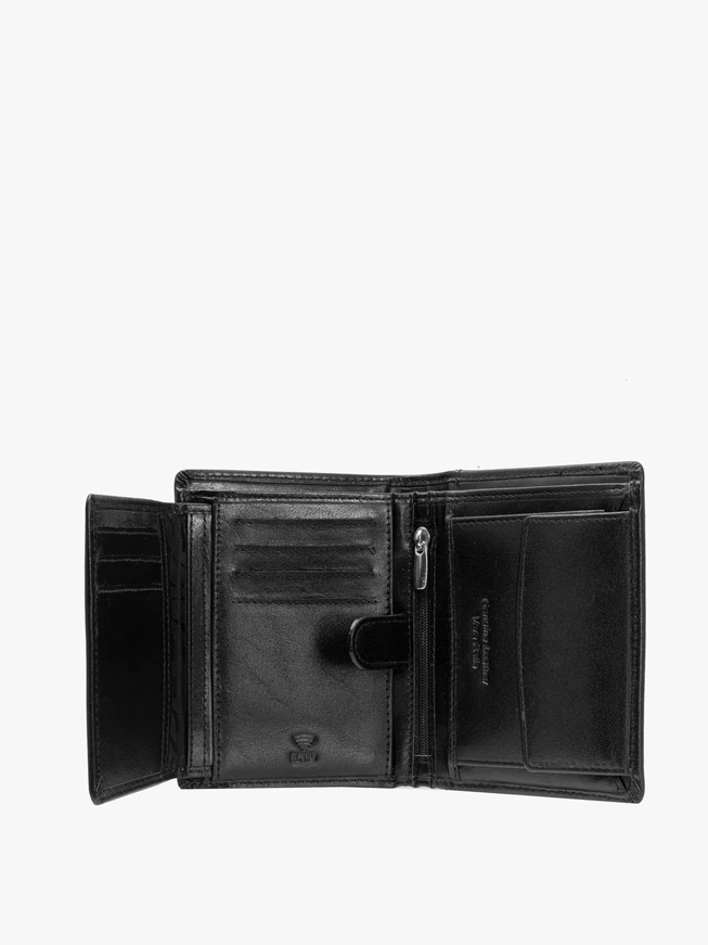 Black leather men's wallet