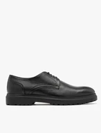 Schwarze Halbschuhe für Männer mit hellem Boden
