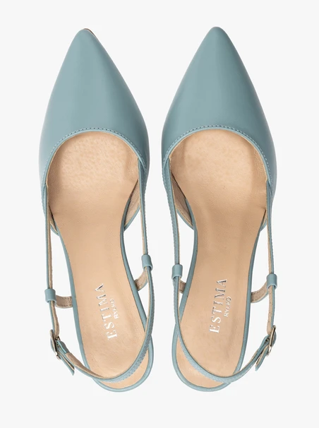 Niebieskie czółenka typu slingback