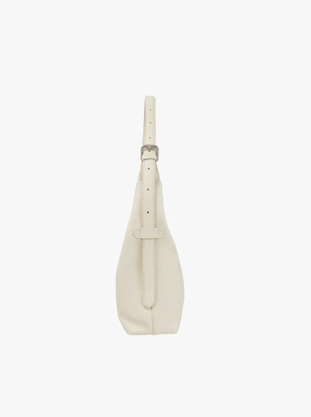 Shopper-Tasche aus Leder in Creme