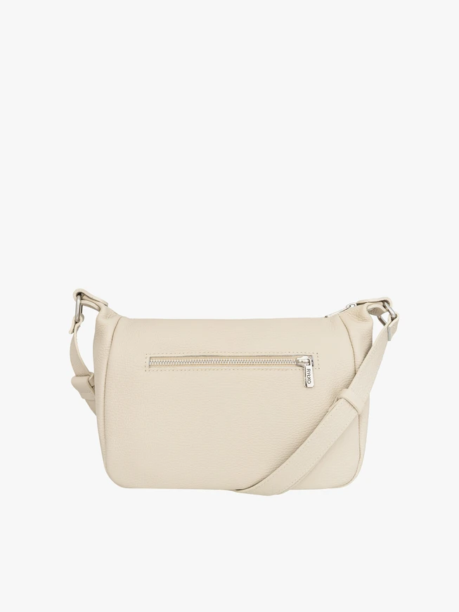 Cremefarbene Lederhandtasche