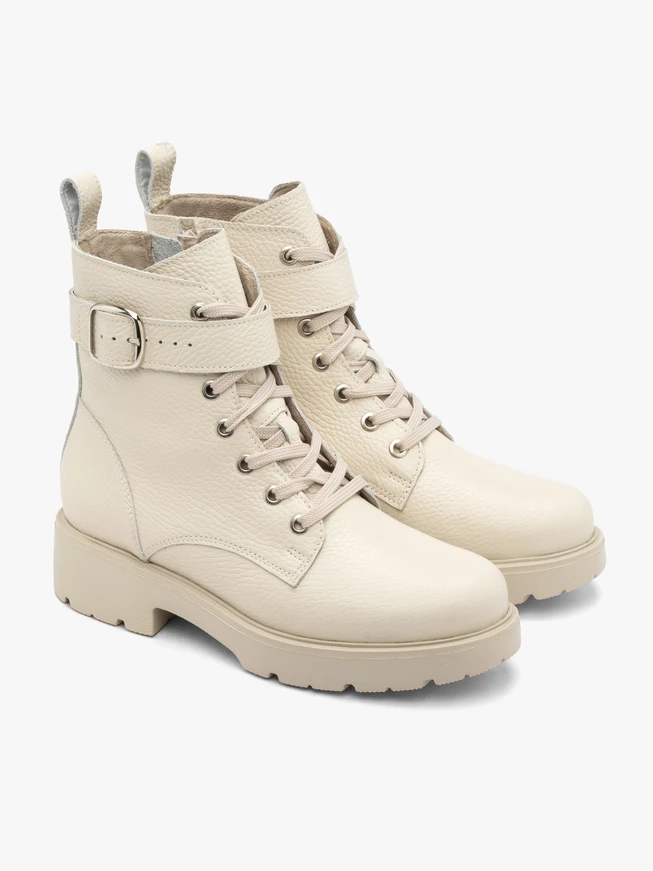 Beige Women's Boots 4 cm RKO, Fleece Lined