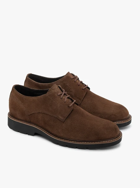 Brown suede lace-up shoes