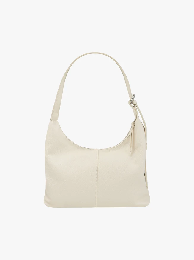 Shopper-Tasche aus Leder in Creme