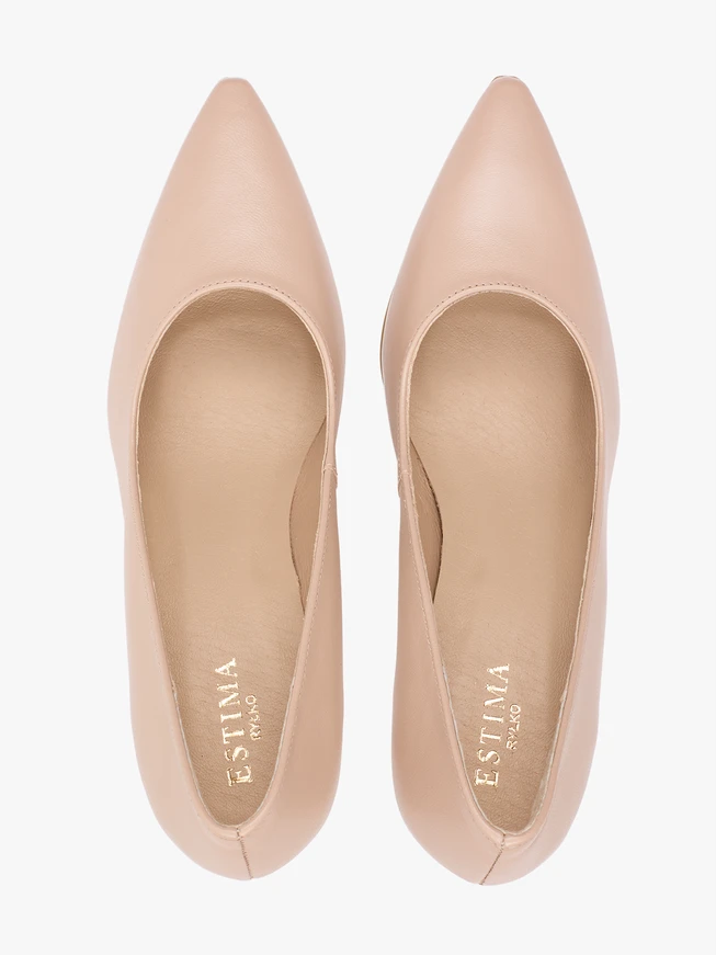 Beigefarbene Stiletto-Pumps