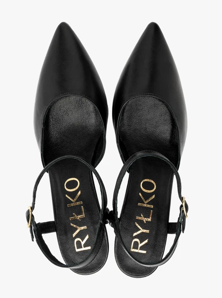Schwarze zehenoffene Pumps für Frauen