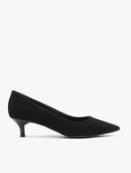 Schwarze Entenschwanz-Pumps aus Veloursleder