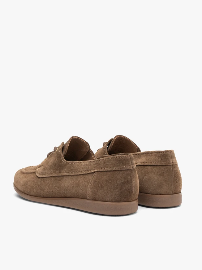 Brown suede lace-up shoes