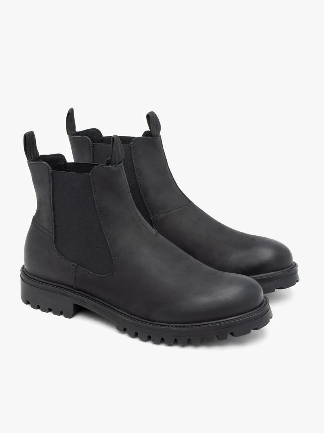 Schwarze Nubukleder-Pantoffeln