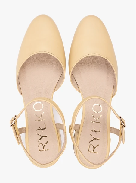 Leuchtend gelbe Slingback-Pumps mit niedrigem Schaft