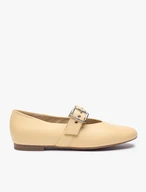 Leuchtend gelbe Mary Jane Ballerinas mit Riemen