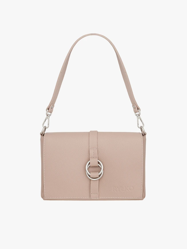 Handtasche aus dunkelrosa Vollnarbenleder