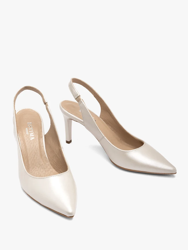 Perlen-Stiletto-Pumps mit offenem Absatz