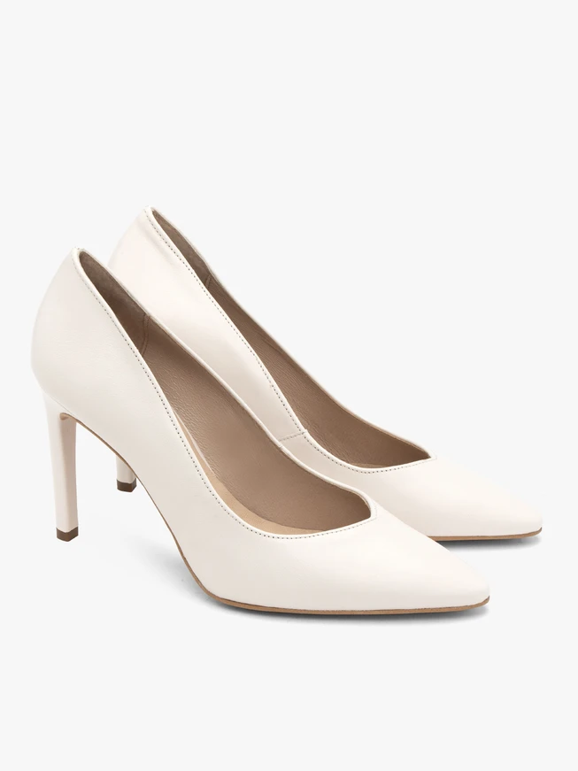 Cream high stiletto pumps