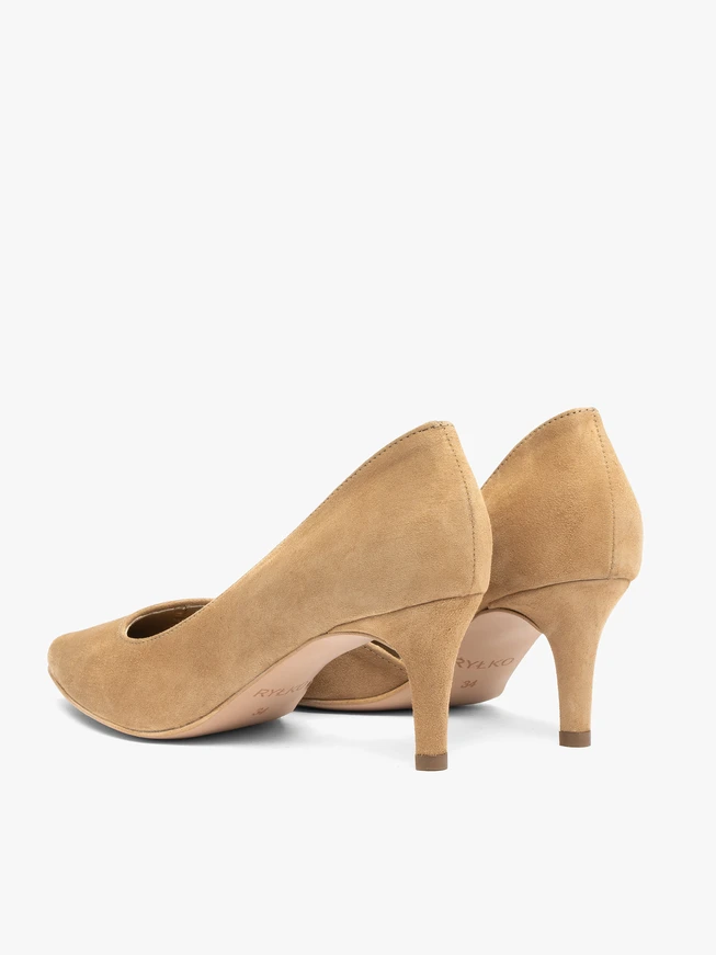 Beigefarbene Stiletto-Pumps