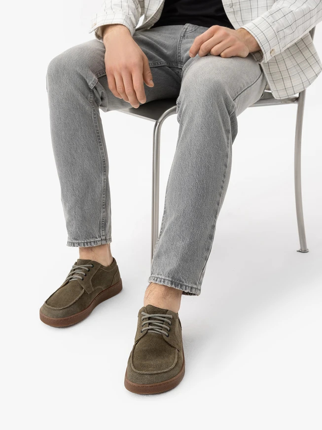 Herren Barfuß Halbschuhe oliv