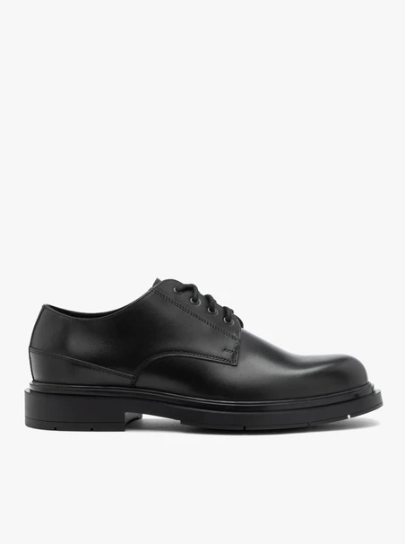 Schwarze Freizeithalbschuhe aus genarbtem Leder