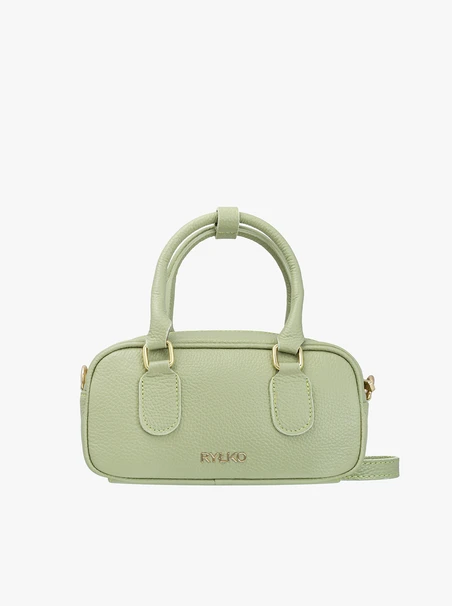 Baguette-Handtasche aus hellgrünem Leder